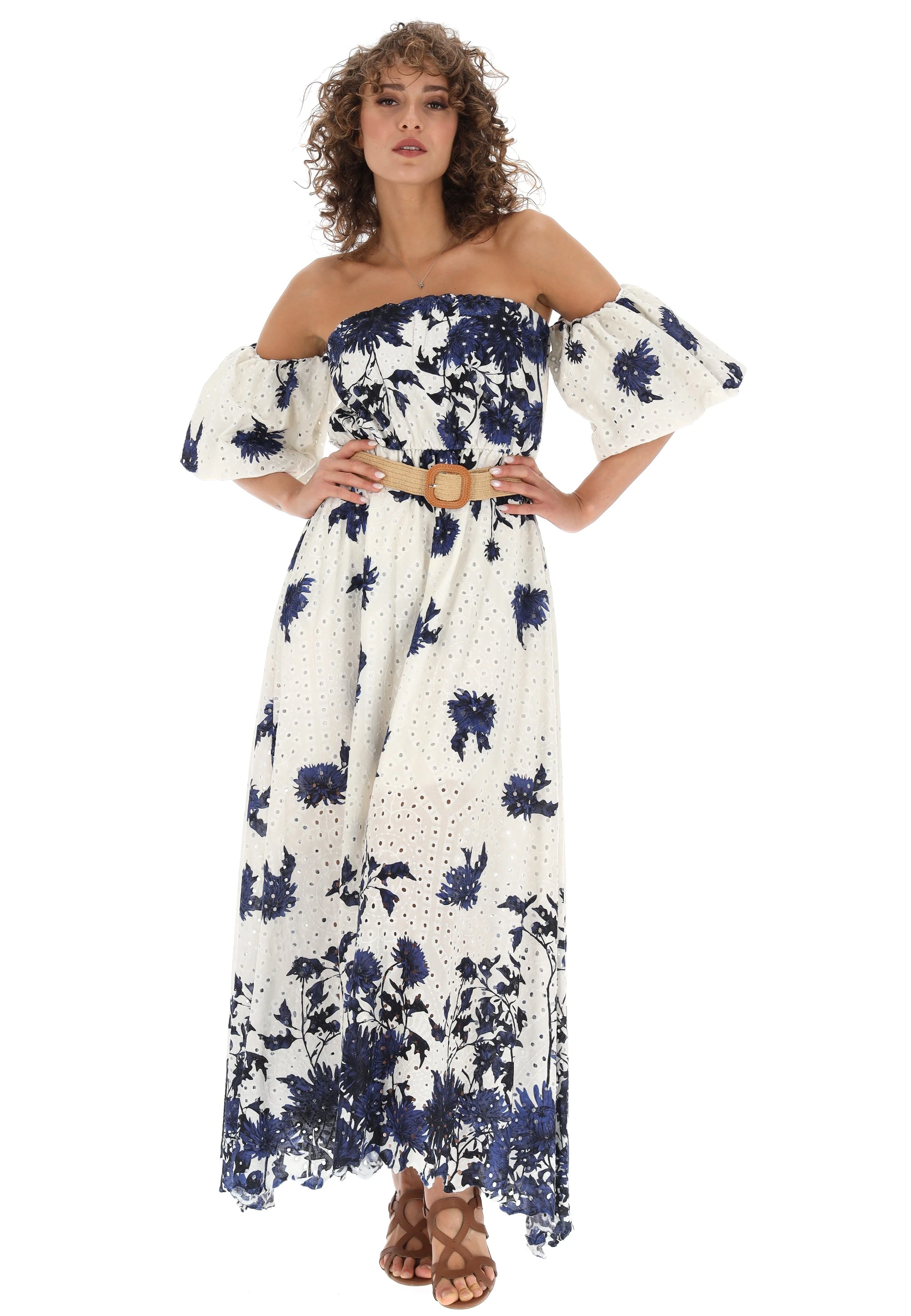 Vestito in sangallo stampato èks